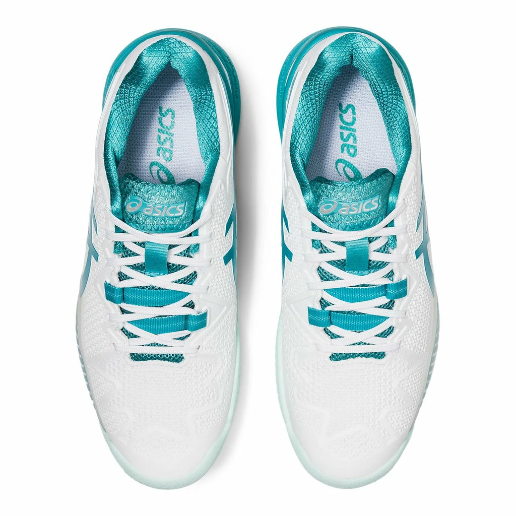 Asics Gel Resolution 8 Women's Clay Court Tennis Shoe (White/Light Blue) 8 Asics Gel Resolution 8 Women's Clay Court Tennis Shoe (White/Light Blue) - Image 6