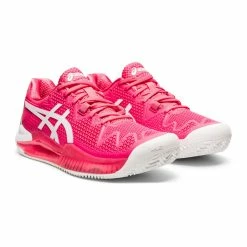 Asics Gel Resolution 8 Women's Clay Court Tennis Shoe (Pink/Cameo White) -Gamma Shop 1042A070 702 SB FR GLB 1024x1024