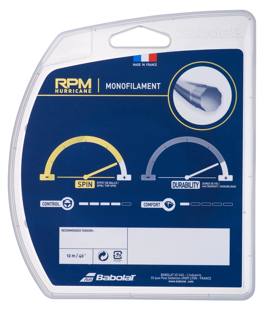 Babolat RPM Hurricane 16 Tennis String (Yellow) 4 Babolat RPM Hurricane 16 Tennis String (Yellow) - Image 2