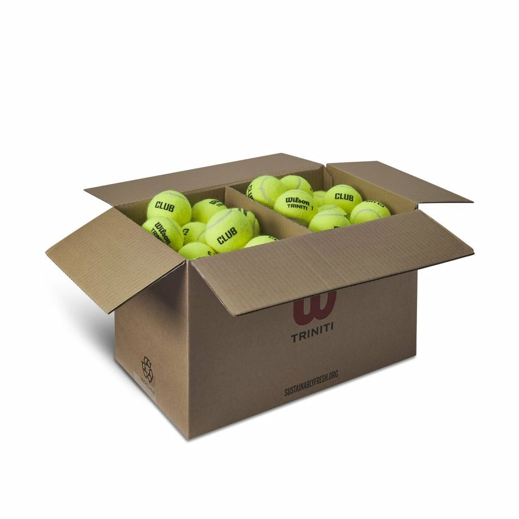 Wilson Triniti Tennis Balls - Eco-Friendly 72 Ball Club Case 3 Wilson Triniti Tennis Balls - Eco-Friendly 72 Ball Club Case