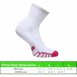 Gamma Shop 25 Prince Silver Series 1/4 Top Socks (White/Pink)