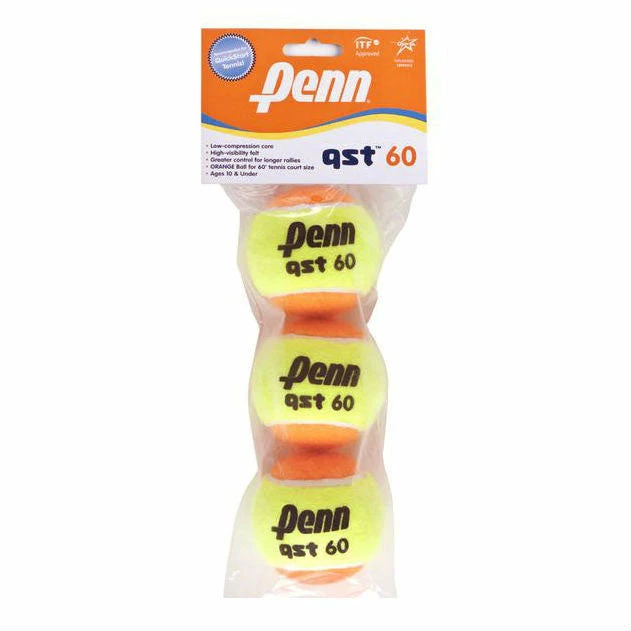 Penn QST 60 Quick Start Orange Junior Tennis Balls 3 Pack 3 Penn QST 60 Quick Start Orange Junior Tennis Balls 3 Pack