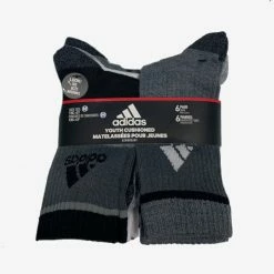 Adidas Youth Badge Of Sport Crew Socks (Black/Grey/White)