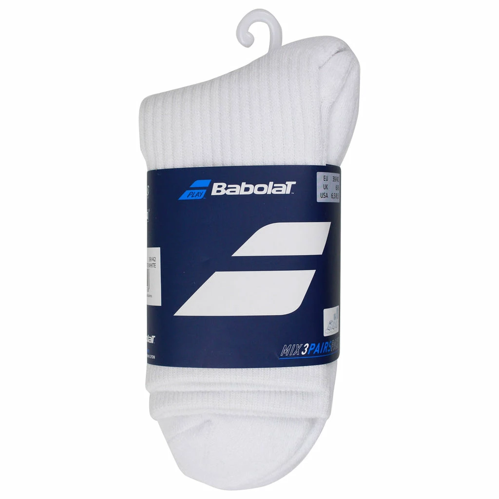 Babolat Mix 3 Pairs Socks (White) 4 Babolat Mix 3 Pairs Socks (White) - Image 2