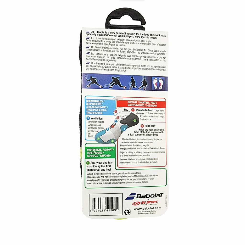 Babolat Women's Pro 360 Socks (White/Yellow) 4 Babolat Women's Pro 360 Socks (White/Yellow) - Image 2