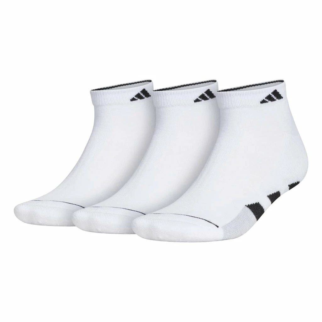 Adidas Men's Cushioned Low-Cut Socks (White) 3 Adidas Men's Cushioned Low-Cut Socks (White)