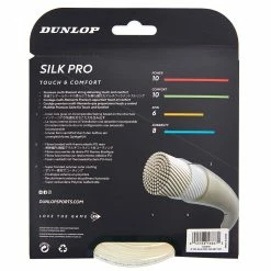 Dunlop Silk Pro 17 G Tennis String (White) 5 Dunlop Silk Pro 17 G Tennis String (White) -Gamma Shop DT19 624809 SILK PRO 16G 12M SET BACKSIDE 1024x1024