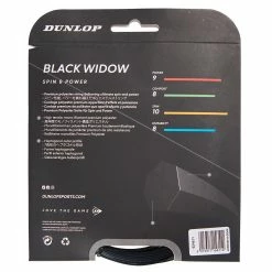 Dunlop Black Widow 18 G Tennis String (Black) 5 Dunlop Black Widow 18 G Tennis String (Black) -Gamma Shop DT19 624850 BLACK WIDOW 17G 12M SET BACKSIDE 21ece744 9f74 493d b414 0a4fc47f3365 1024x1024
