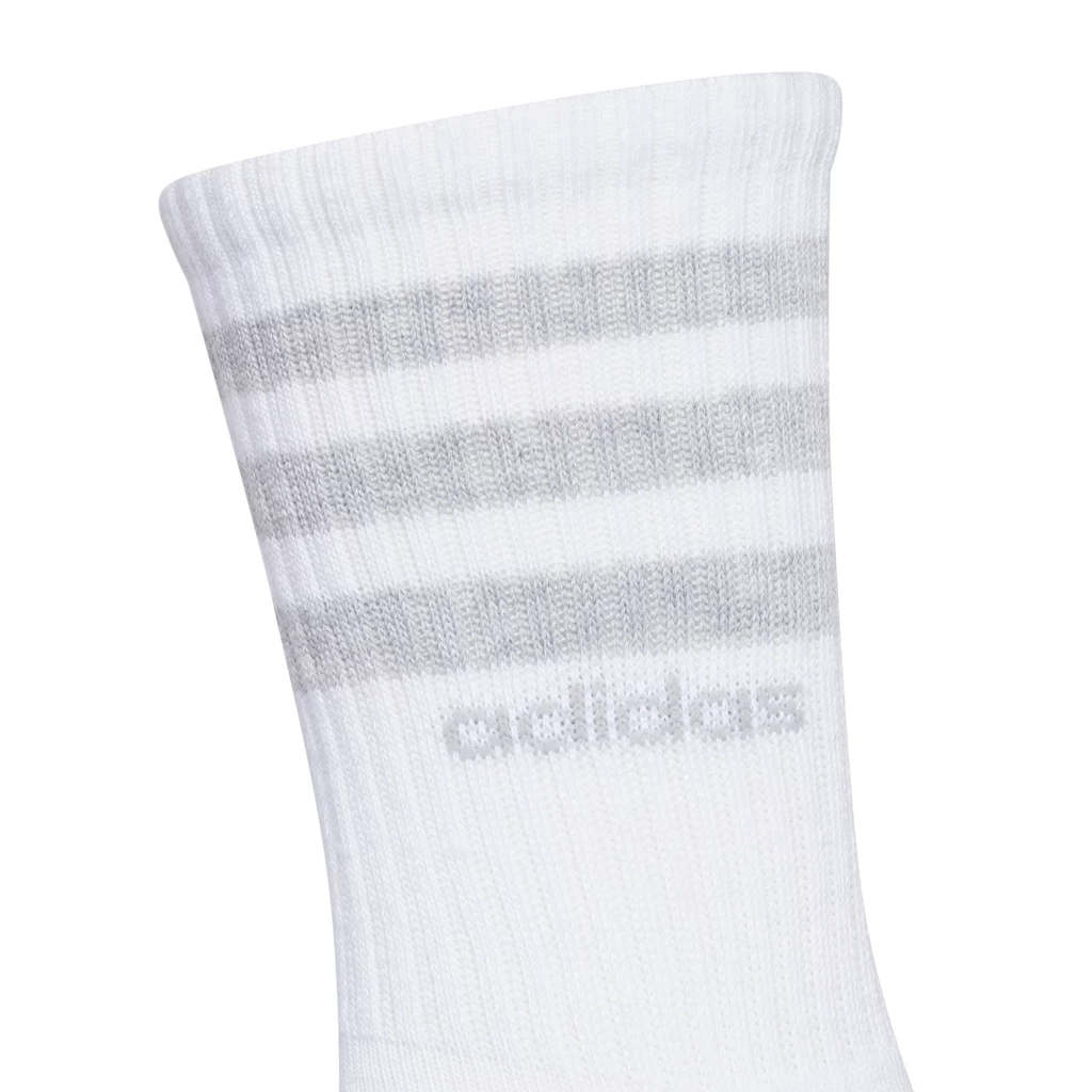 Adidas Women's 3 Stripe Quarter Crew Socks (White) 4 Adidas Women's 3 Stripe Quarter Crew Socks (White) - Image 2