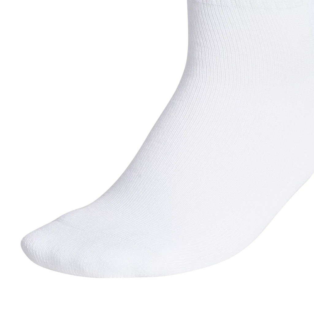 Adidas Women's 3 Stripe Quarter Crew Socks (White) 5 Adidas Women's 3 Stripe Quarter Crew Socks (White) - Image 3