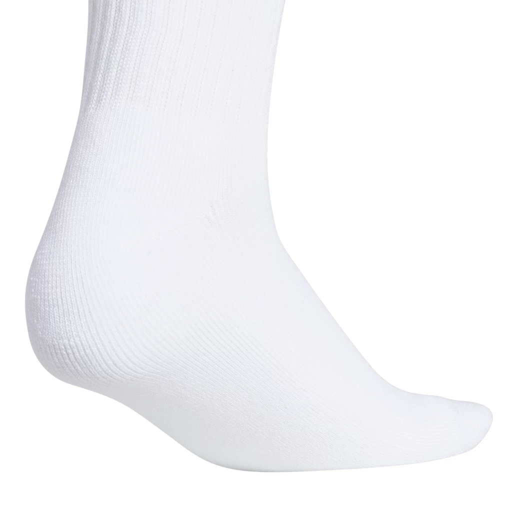 Adidas Women's 3 Stripe Quarter Crew Socks (White) 6 Adidas Women's 3 Stripe Quarter Crew Socks (White) - Image 4