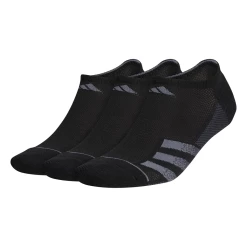 Adidas Men's Superlite 3 Stripe No-Show Socks (Black)