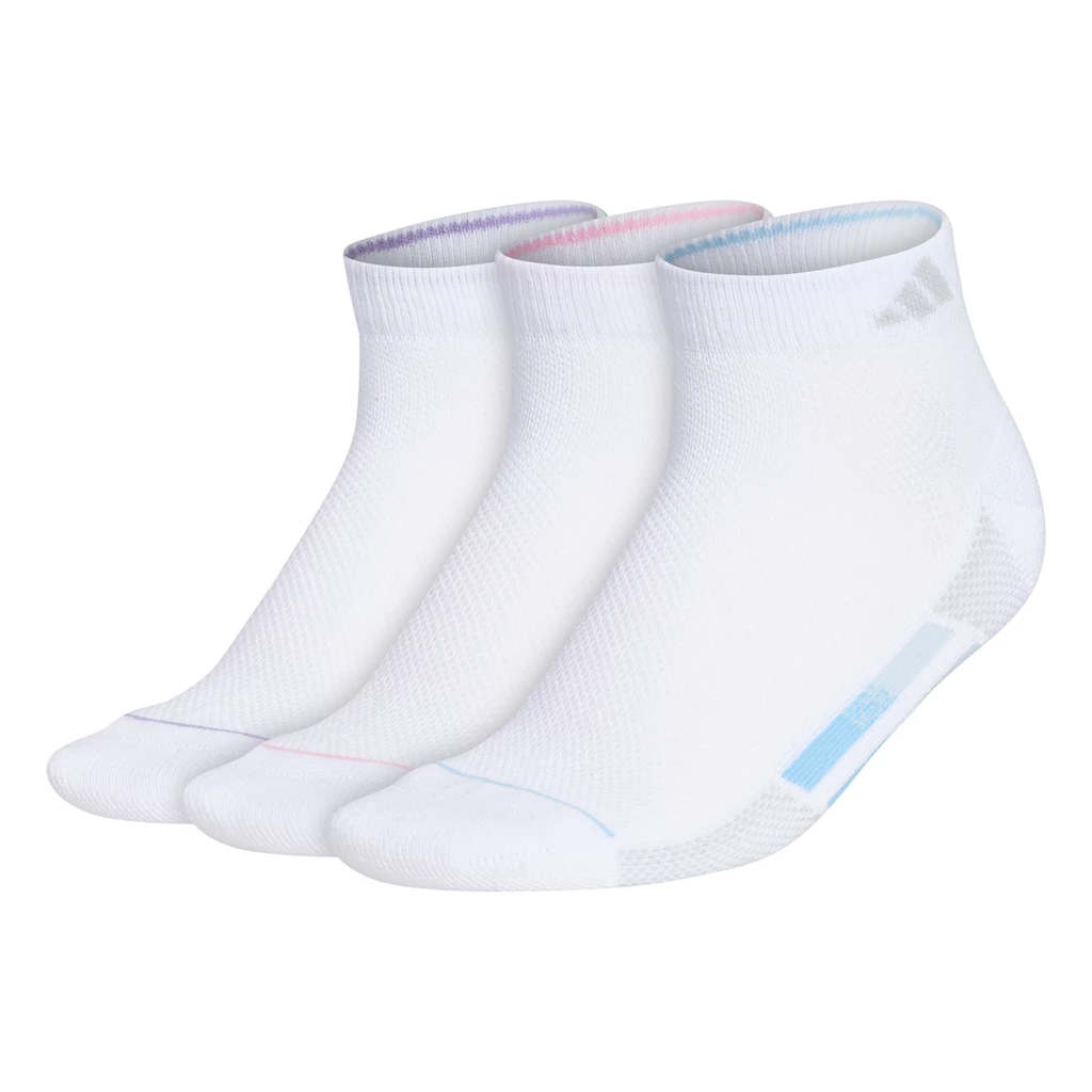 Adidas Women's Superlite 3 Stripe Low-Cut Socks (White) 3 Adidas Women's Superlite 3 Stripe Low-Cut Socks (White)