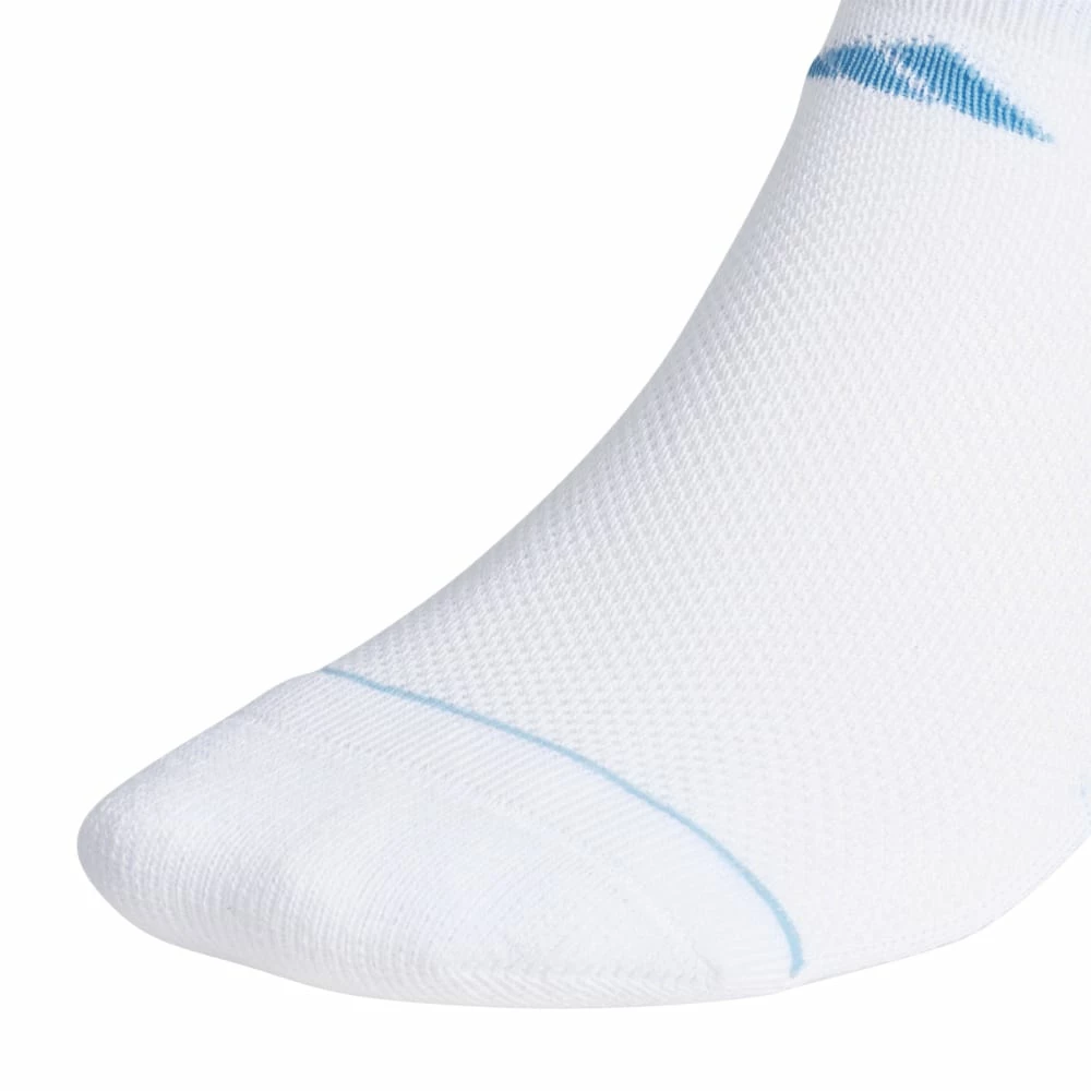 Adidas Women's Superlite 3 Stripe No-Show Socks (White) 4 Adidas Women's Superlite 3 Stripe No-Show Socks (White) - Image 2