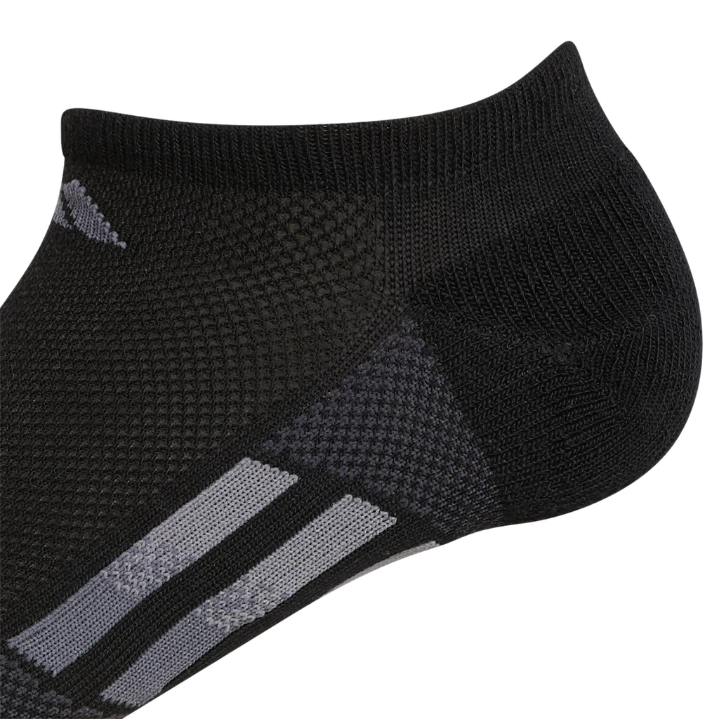Adidas Women's Superlite 3 Stripe No-Show Socks (Black/White/Grey) 5 Adidas Women's Superlite 3 Stripe No-Show Socks (Black/White/Grey) - Image 3