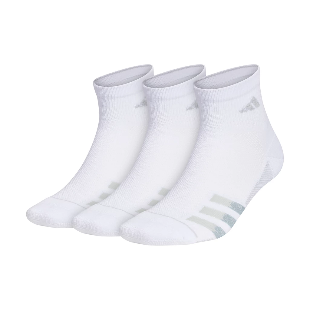 Adidas Men's Superlite Quarter Crew Socks (White) 3 Adidas Men's Superlite Quarter Crew Socks (White)