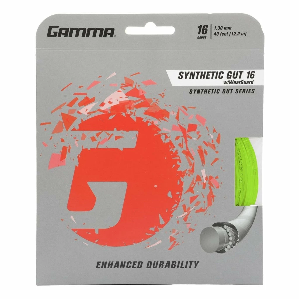 Gamma Synthetic 16 With Wearguard Tennis String (Yellow) 3 Gamma Synthetic 16 With Wearguard Tennis String (Yellow)