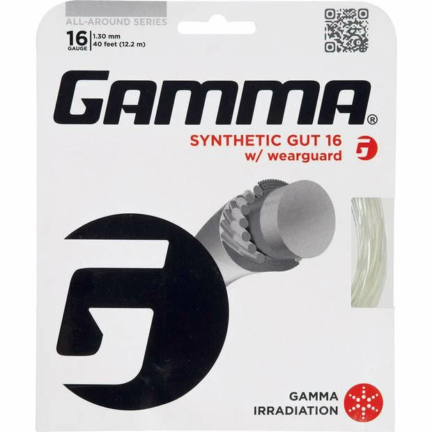 Gamma Synthetic 16 With Wearguard Tennis String (White) 3 Gamma Synthetic 16 With Wearguard Tennis String (White)