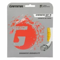 Gamma Synthetic 16 With Wearguard Tennis String (Gold)