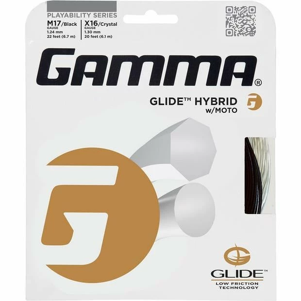 Gamma Glide 16 / Moto 17 Hybrid Tennis String (Black/White) 3 Gamma Glide 16 / Moto 17 Hybrid Tennis String (Black/White)