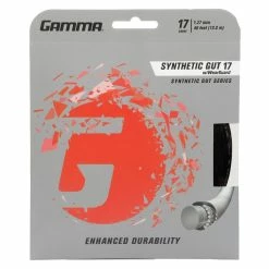 Gamma Synthetic 17 With Wearguard Tennis String (Black)