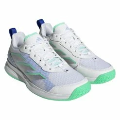 Adidas AvaFlash Women's Tennis Shoe (White/Blue) 12 Adidas AvaFlash Women's Tennis Shoe (White/Blue) -Gamma Shop HP5272 6 FOOTWEAR Photography FrontLateralTopView transparent 1 1024x1024