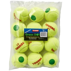 Tourna Green Stage 1 Junior Tennis Balls - 12/Bag