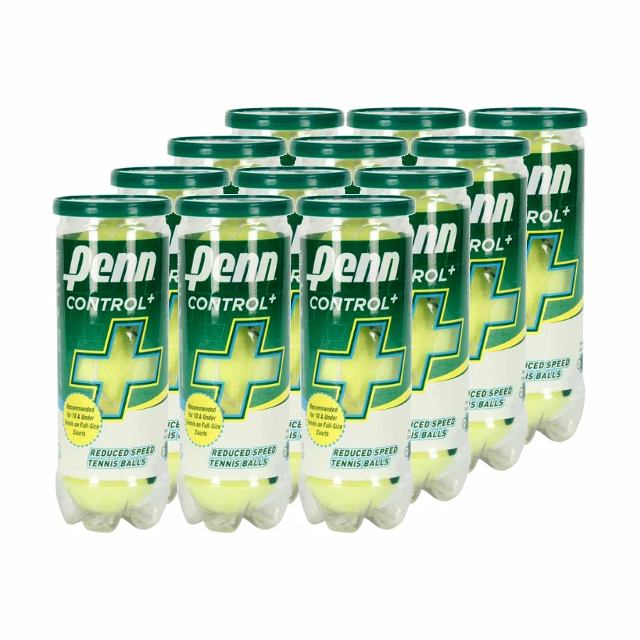 Penn Control Plus 78' Green Felt Junior Tennis Balls - 12 Can Case 3 Penn Control Plus 78' Green Felt Junior Tennis Balls - 12 Can Case