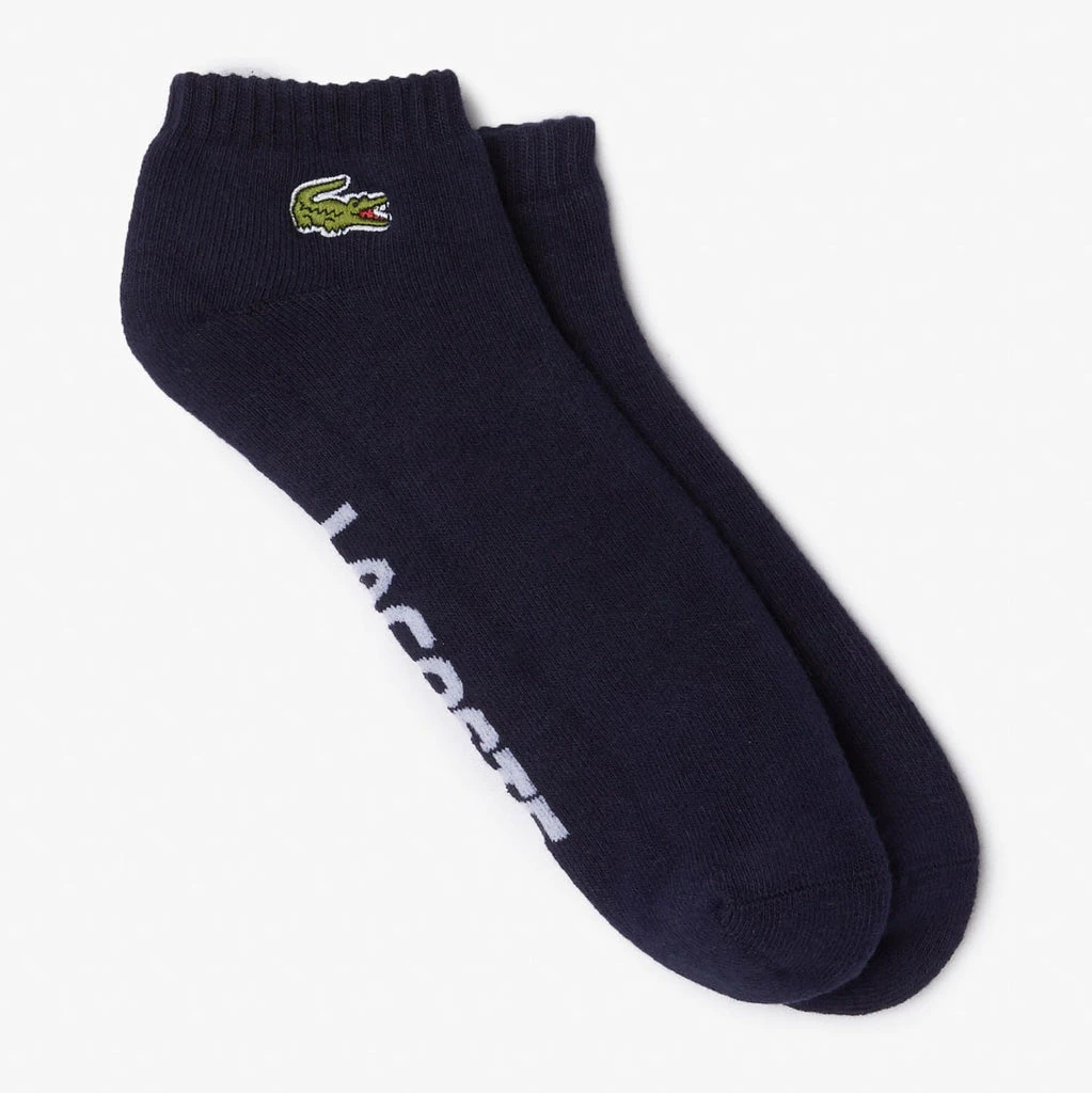 Lacoste Unisex Stretch Cotton Low-Cut Socks (Navy Blue/White) 3 Lacoste Unisex Stretch Cotton Low-Cut Socks (Navy Blue/White)