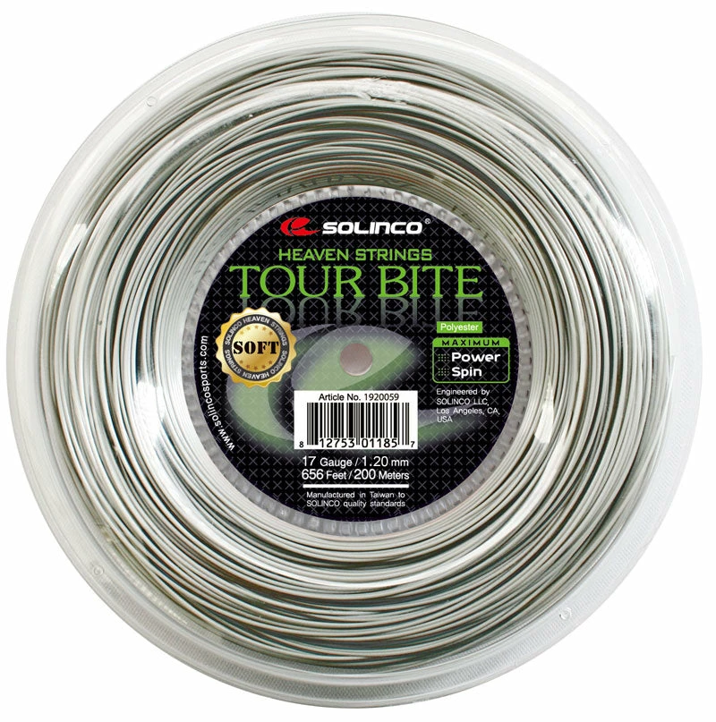 Solinco Tour Bite Soft 17 Tennis String Reel (Silver) 3 Solinco Tour Bite Soft 17 Tennis String Reel (Silver)