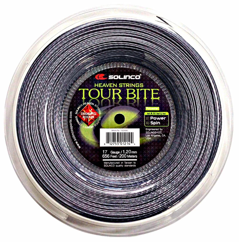 Solinco Tour Bite Diamond Rough 17 Tennis String Reel (Silver) 3 Solinco Tour Bite Diamond Rough 17 Tennis String Reel (Silver)
