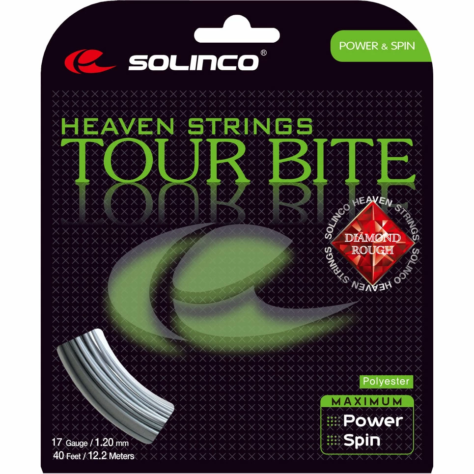 Solinco Tour Bite Diamond Rough 17 Tennis String (Silver) 3 Solinco Tour Bite Diamond Rough 17 Tennis String (Silver)