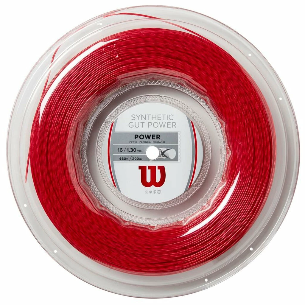 Wilson Synthetic Gut Power 16 Tennis String Reel (Red) 3 Wilson Synthetic Gut Power 16 Tennis String Reel (Red)