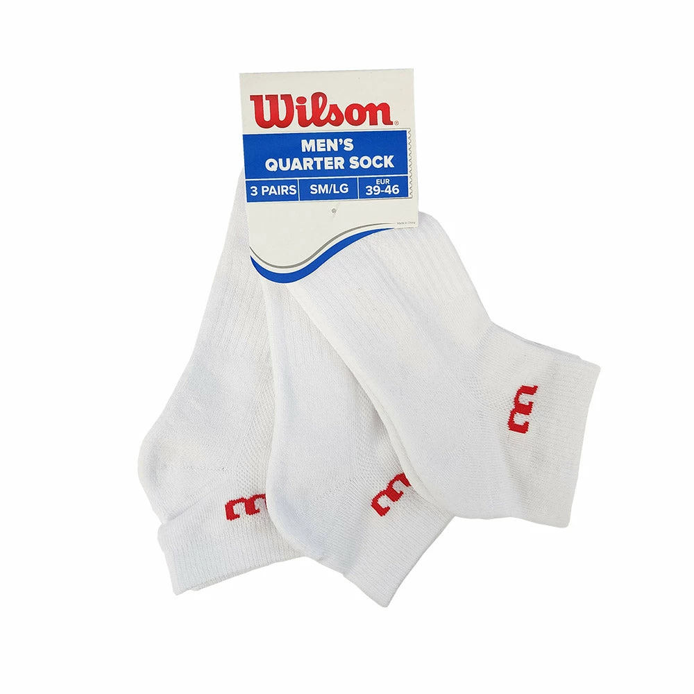 Wilson Men's Quarter Socks 3 Pack (White) 5 Wilson Men's Quarter Socks 3 Pack (White) - Image 3