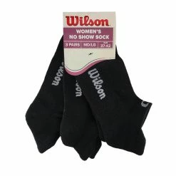 Wilson Women's No Show Socks 3 Pack (Black) -Gamma Shop Wilson Womens No Show Socks Black 3 Pack 1 1024x1024