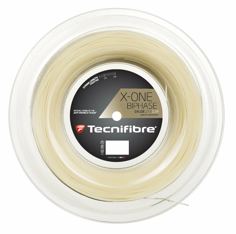 Tecnifibre X-One Biphase 16 Tennis String Reel (Natural) 4 Tecnifibre X-One Biphase 16 Tennis String Reel (Natural) - Image 2