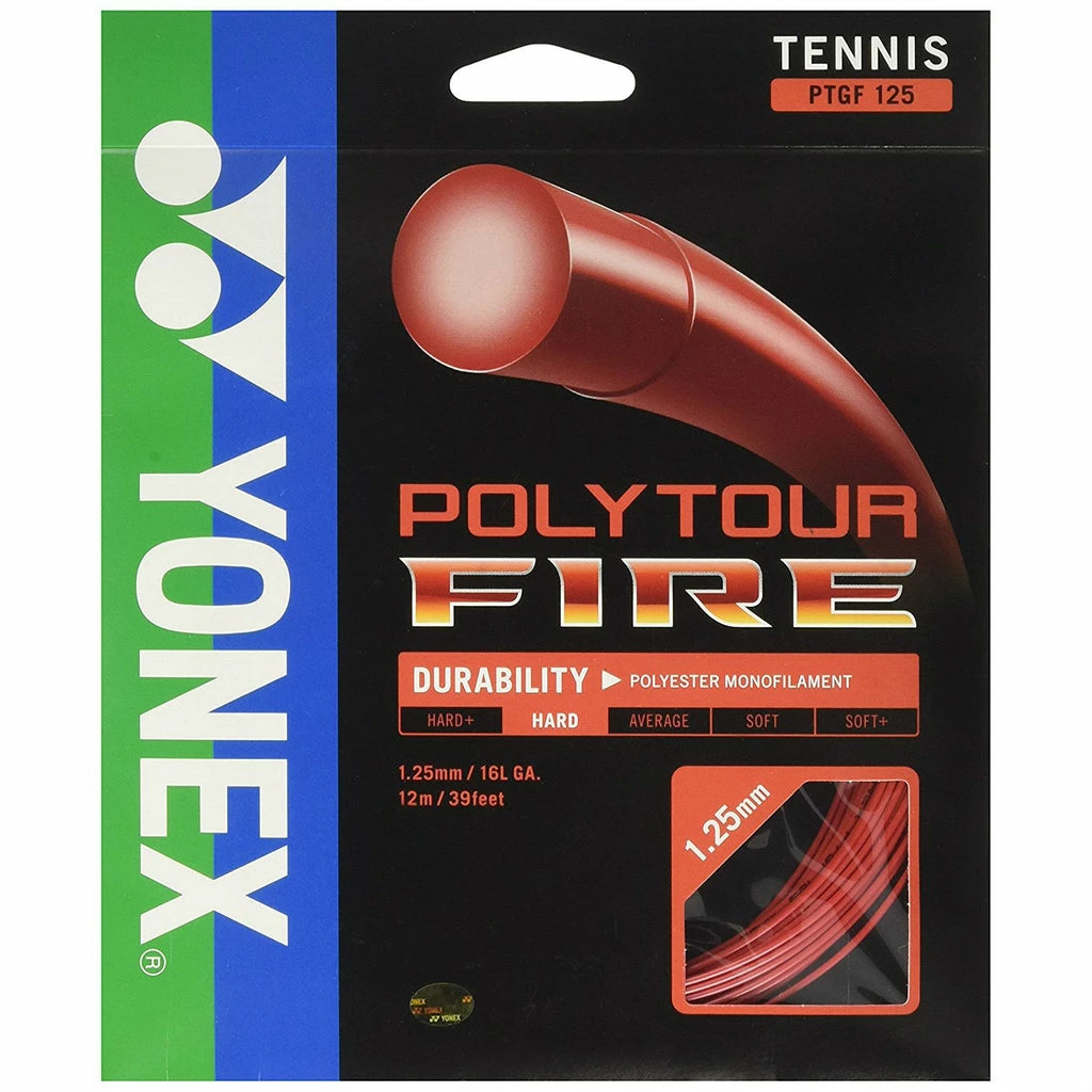 Yonex Poly Tour Fire 16L Tennis String (Red) 3 Yonex Poly Tour Fire 16L Tennis String (Red)