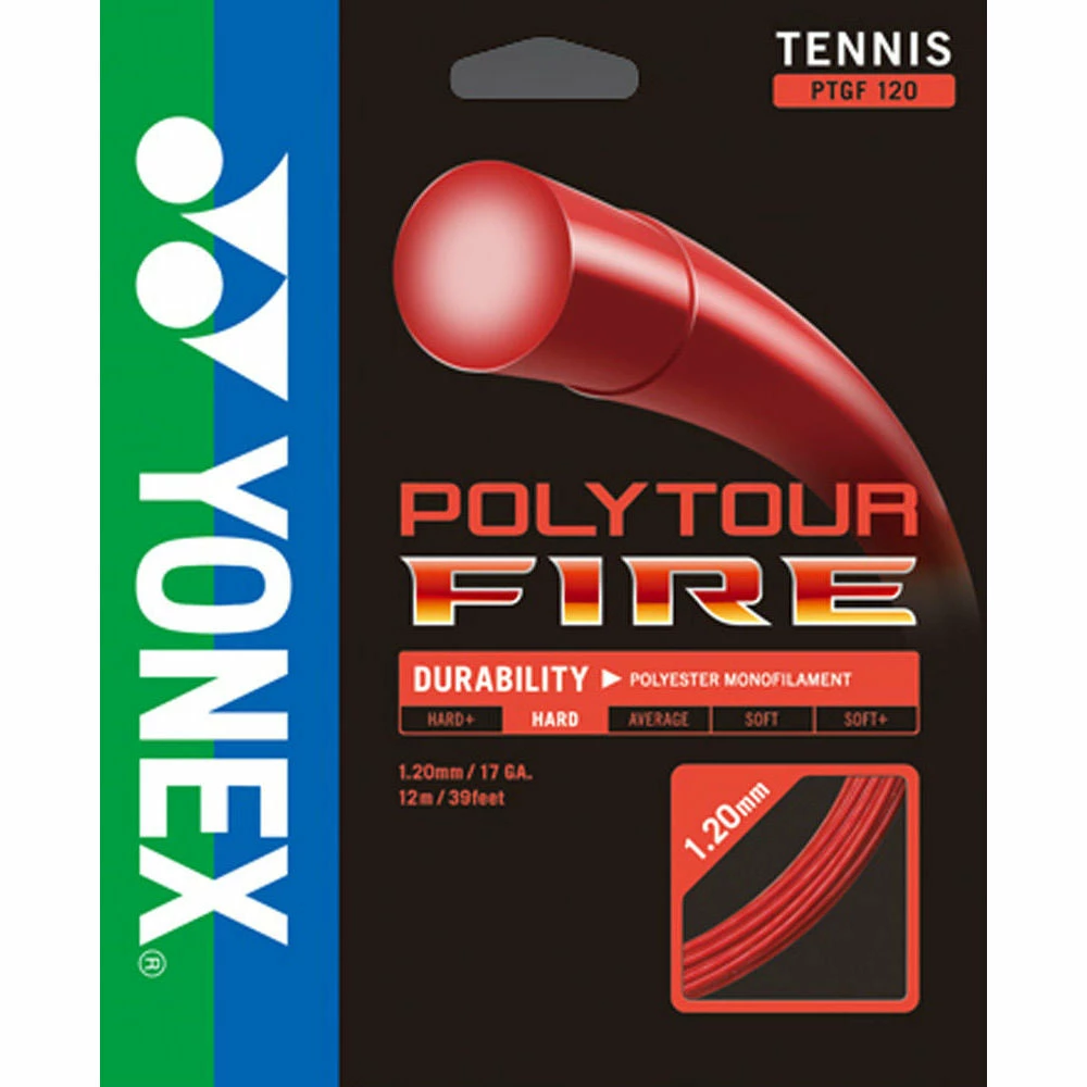 Yonex Poly Tour Fire 17 Tennis String (Red) 3 Yonex Poly Tour Fire 17 Tennis String (Red)