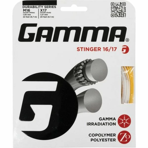Gamma Stinger 16/17 Hybrid Tennis String (White/Yellow) 3 Gamma Stinger 16/17 Hybrid Tennis String (White/Yellow)