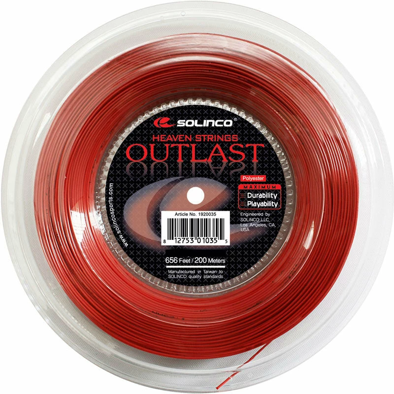 Solinco Outlast 18 Tennis String Reel (Red) 3 Solinco Outlast 18 Tennis String Reel (Red)