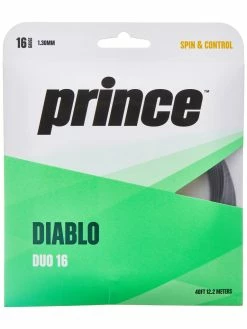 Prince Diablo Duo 17 Tennis String (Black/Silver)