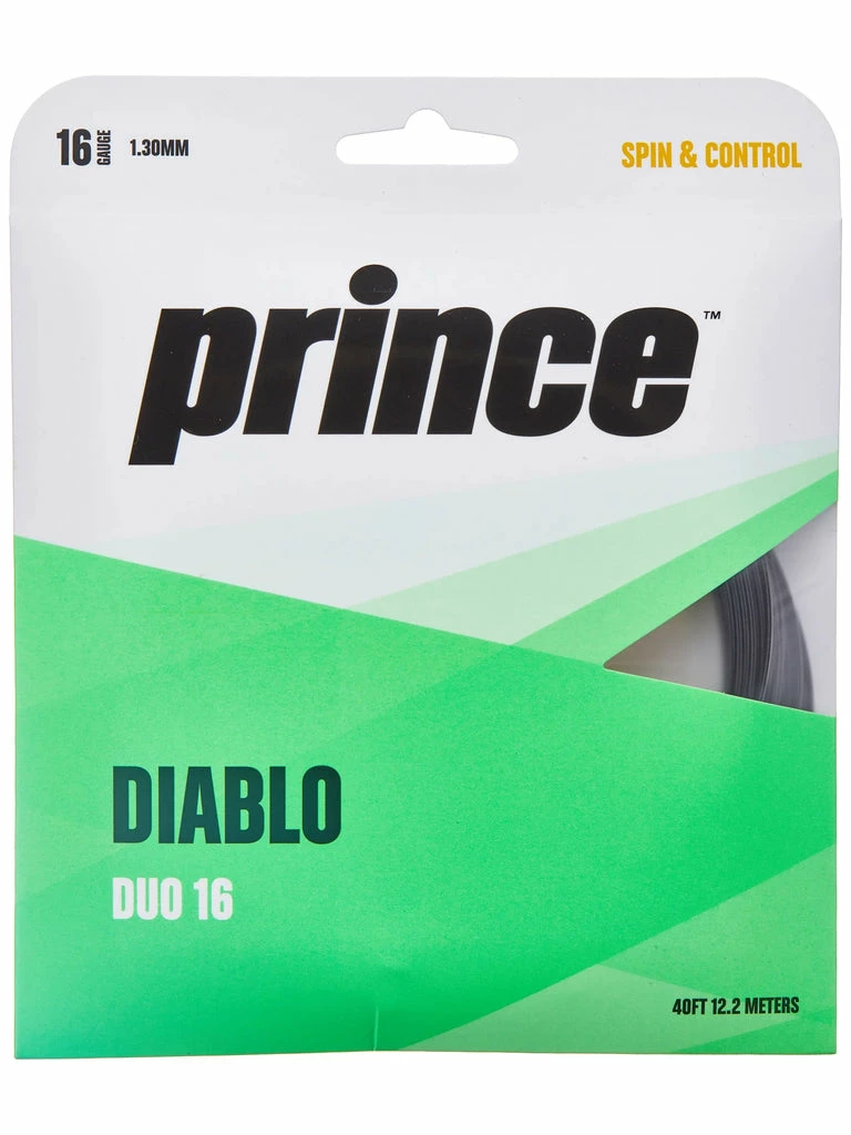 Prince Diablo Duo 17 Tennis String (Black/Silver) 3 Prince Diablo Duo 17 Tennis String (Black/Silver)