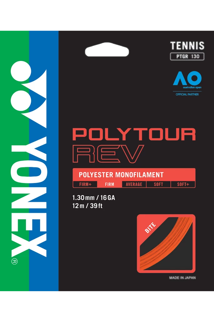 Yonex Poly Tour Rev 16 Tennis String (Bright Orange) 3 Yonex Poly Tour Rev 16 Tennis String (Bright Orange)