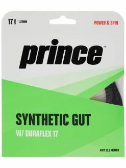Prince Synthetic Gut 17 Duraflex Tennis String (Black)