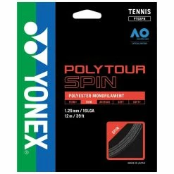 Yonex Poly Tour Spin 16L Tennis String (Black)