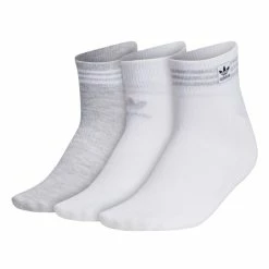 Adidas Women's 3 Stripe II Low-Cut Socks (Grey/White)